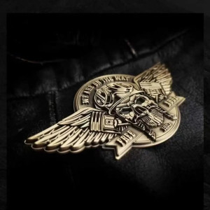 Broche Tête de Mort Biker – "Free Soul en Route"