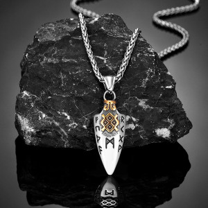 Collier Viking - Talisman Runique - "Griffe des Anciens" Couleur Or