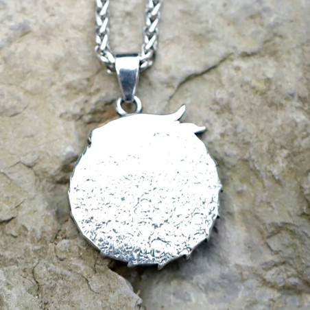Vue Arrière Collier Viking – Loup et Dragon Cosmiques – "Équilibre des Forces Primordiales"
