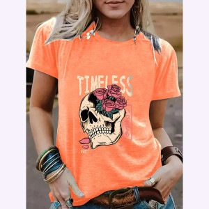 T-shirt Tête de Mort Crâne Punk à Mohawk Coloré