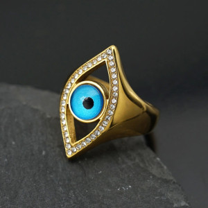 Magniffique Bague Œil d'Horus 'Rayonnement Solaire'