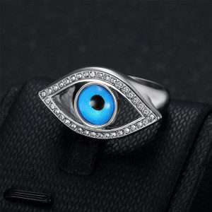 Magnifique Bague Œil d'Horus 'Éclat Divin' - couleur Argent