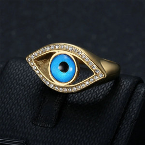 Magnifique Bague Œil d'Horus 'Éclat Divin' - couleur Or