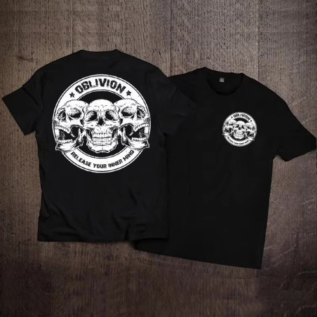 T-shirt Tête de Mort Biker "Oblivion – Release Your Inner Mind"