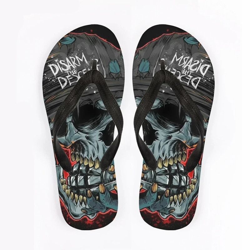 Tongs tête de mort à motif crâne Santa Muerte pour femme Modele 2
