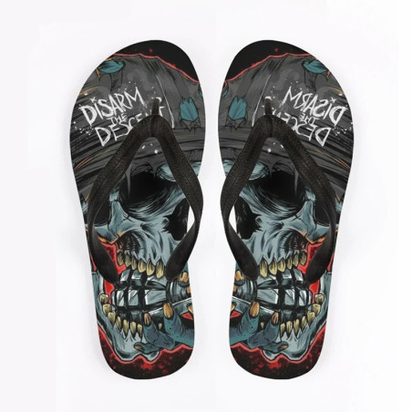 Tongs tête de mort à motif crâne Santa Muerte pour femme Modele 2