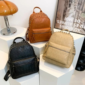 Sac à Dos Tête de Mort Punk en Cuir
