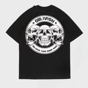 Vue dos du T-shirt Tête de Mort Biker Oblivion – Release Your Inner Mind