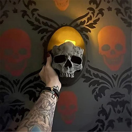 Magnifique Bougeoir Tête de Mort