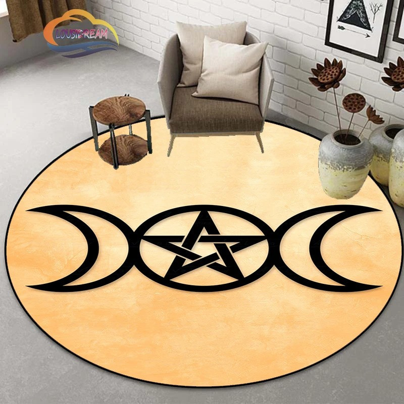 Tapis Occulte "Triple Lune & Pentacle" - Mystique Féminin & Énergies Lunaires