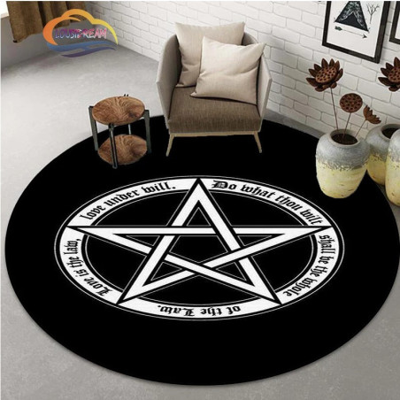 Tapis Occulte "Pentacle de Thelema" - Loi de l’Amour & Volonté Magique