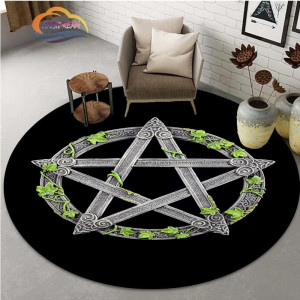 Tapis Occulte "Pentacle Sylvestre" - Lierre Enchanté & Sceau de Nature