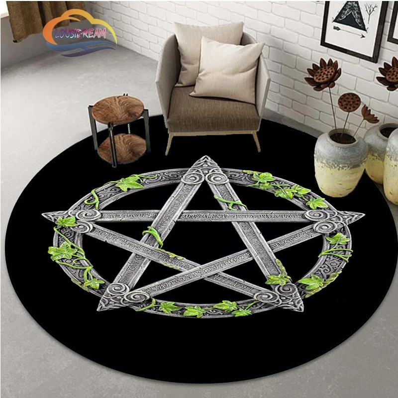 Tapis Occulte "Pentacle Sylvestre" - Lierre Enchanté & Sceau de Nature