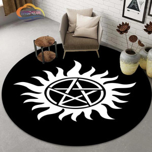 Tapis Occulte "Pentacle du Soleil Protecteur" - Flamme Sacrée & Sceau Mystique