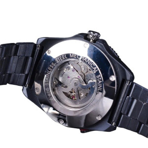 Vue dessous de la Montre Homme Tête de Mort horloge mécanique crâne squelette - couleur argent