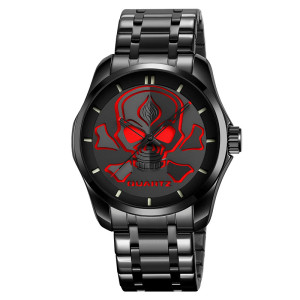Montre Tête de Mort – Crâne Incandescent Couleur Rouge