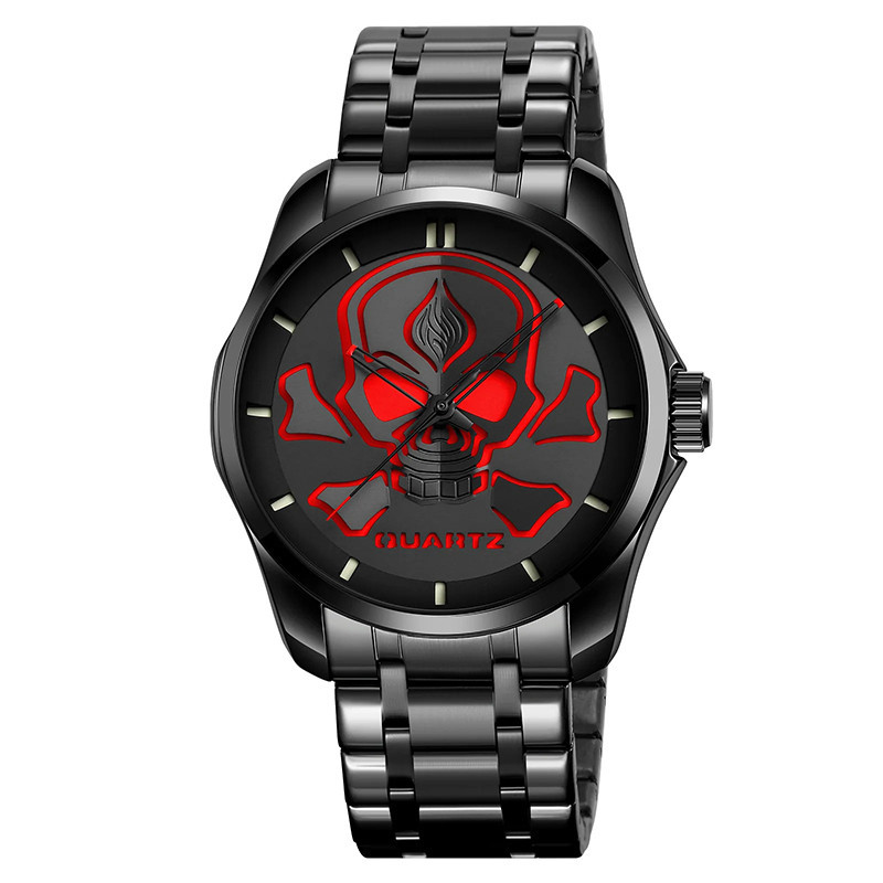 Montre Tête de Mort – Crâne Incandescent Couleur Rouge