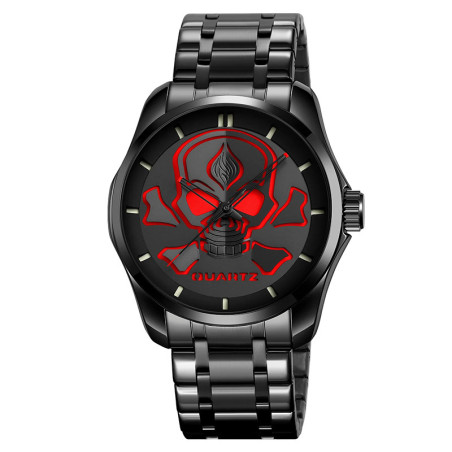 Montre Tête de Mort – Crâne Incandescent Couleur Rouge