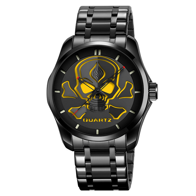 Montre Tête de Mort – Crâne Incandescent Couleur Jaune