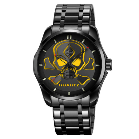 Montre Tête de Mort – Crâne Incandescent Couleur Jaune