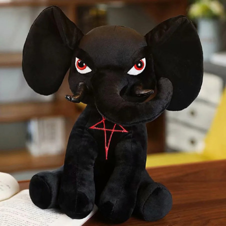 Peluche Gothique Éléphant Infernal "Regard du Néant"