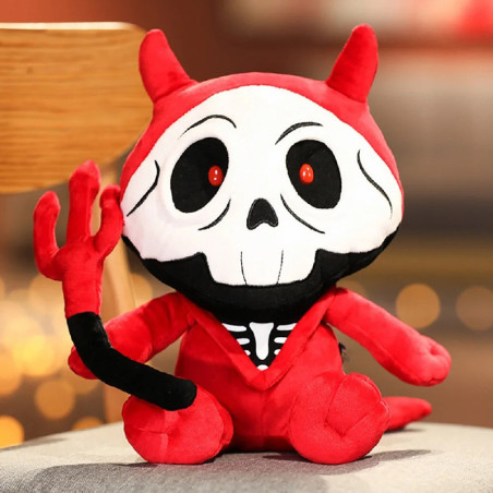 Peluche Gothique Diablotin Crâne Rouge "Mischief des Enfers"
