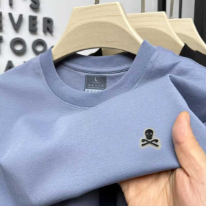 T-shirt Tête de Mort Minimaliste - Édition "Skull & Shades" Couleur Bleu