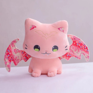 Peluche Chat Démon Ailé - Sakura Sombre - 40 cm