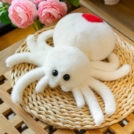 Peluche Araignée Fluffy - Veuve Joyeuse Goth Couleur Blanc