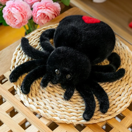 Peluche Araignée Fluffy - Veuve Joyeuse Goth Couleur Noir