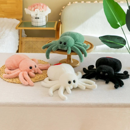 Peluche Araignée Fluffy - Veuve Joyeuse Goth - 4 couleurs au choix !