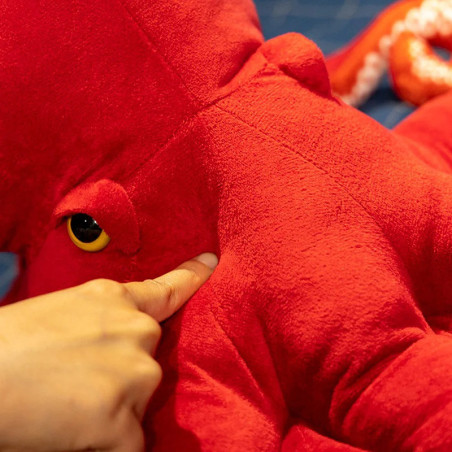 Vue détaillée Peluche Grand Poulpe Rouge “Kraken Douillet”