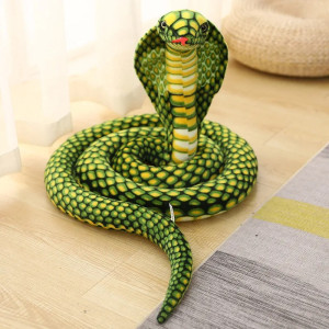 Peluche Cobra en Spirale 'Serpent Émeraude' - de 70 cm à 2 métres 40 !