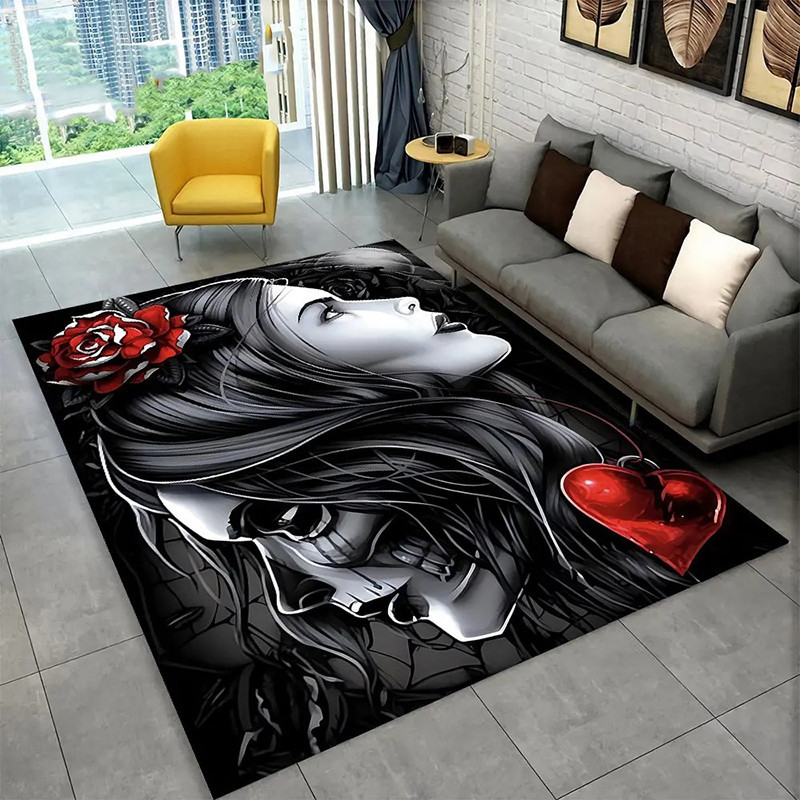 Tapis Tête de Mort "L’Amour et la Faucheuse"