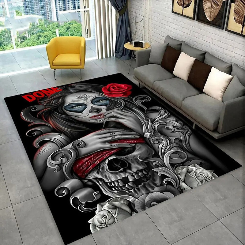 Tapis Tête de Mort "Baiser Mortel de la Santa"