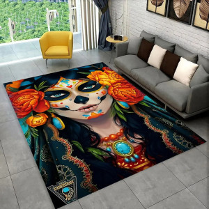 Tapis Tête de Mort "Reine du Dia de los Muertos"