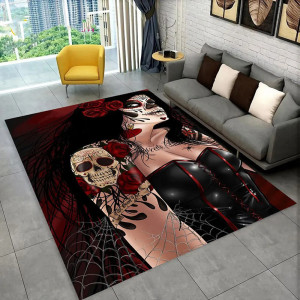 Tapis Tête de Mort "Veuve Noire des Roses Sanglantes"