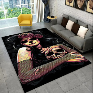 Tapis Tête de Mort "Séduction Mortelle Pop"
