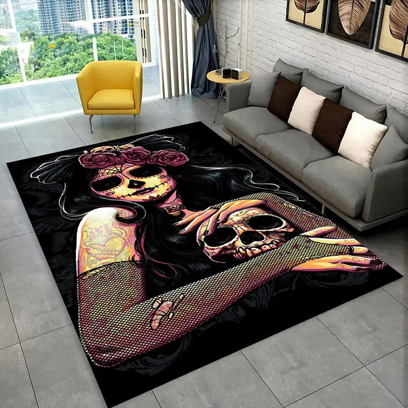 Tapis Tête de Mort "Séduction Mortelle Pop"