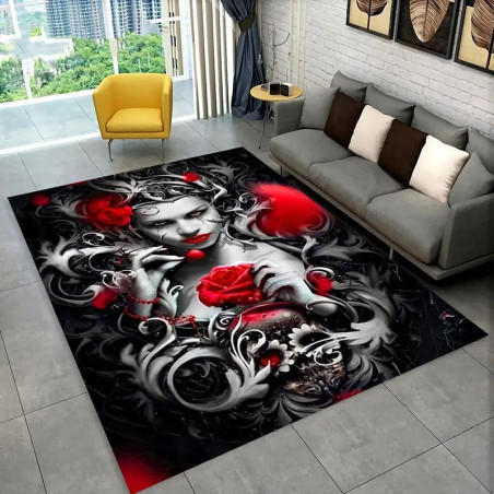 Tapis Tête de Mort "Dame des Roses Écarlates"