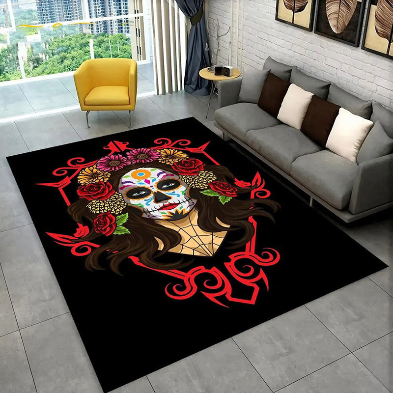 Tapis Tête de Mort "Calavera Fiesta Pop"