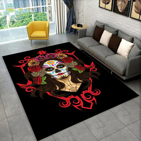 Tapis Tête de Mort "Calavera Fiesta Pop"