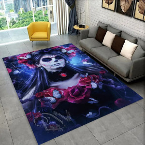 Tapis Tête de Mort "Reine Nocturne des Papillons"