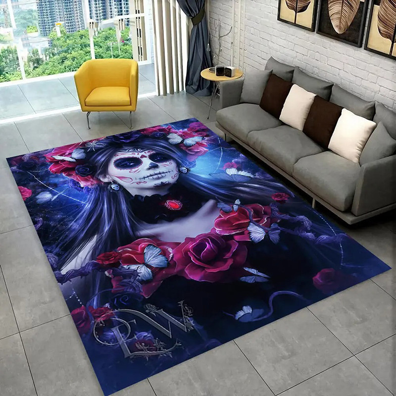 Tapis Tête de Mort "Reine Nocturne des Papillons"