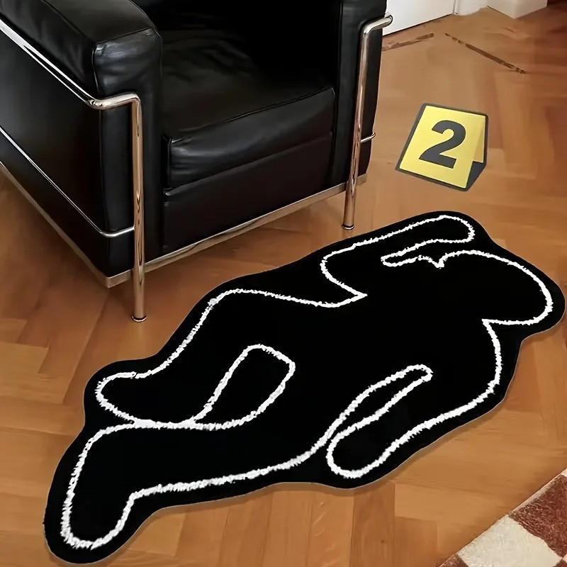 Tapis Tête de Mort Macabre "Scène de Crime - Outline Macabre" - 2 tailles au choix  !