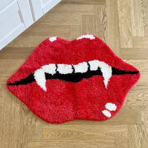 Tapis Goth Glamour  "Morsure Glamour - Lèvres de Vampire" - 75 cm x 50 cm
