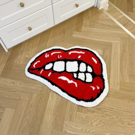 Avant Tapis Rock Star - Lèvres "Morsure Sucrée Pop Art Rock"