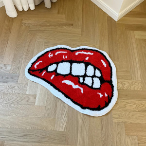 Tapis Rock Star - Lèvres "Morsure Sucrée Pop Art Rock"