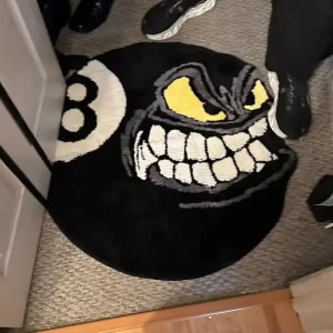 Avant Tapis Rock Joueur de Billarld "Boule 8 Possédée - Rictus du Destin"
