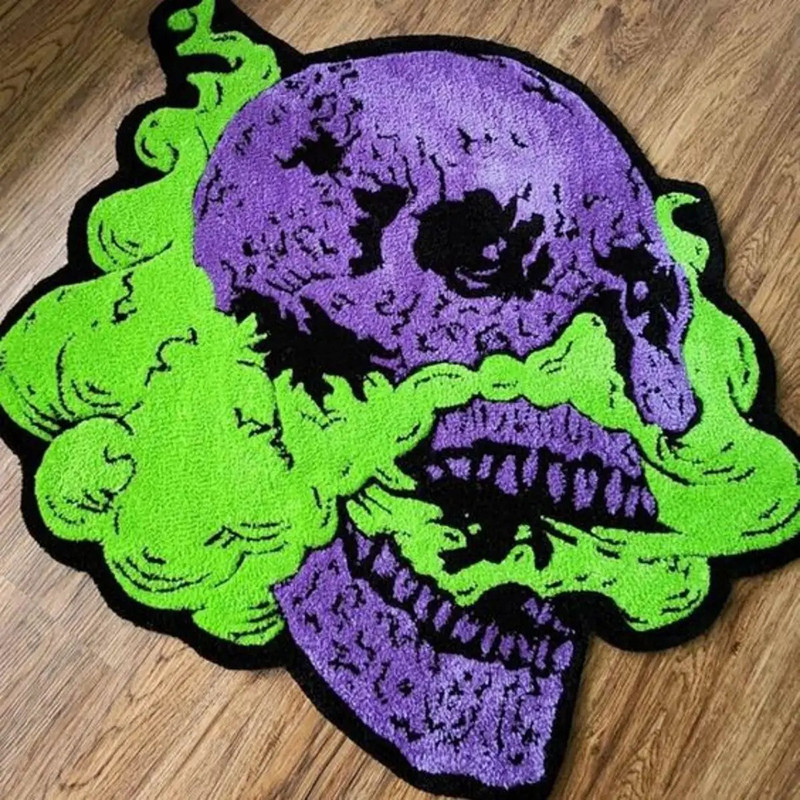 Tapis Tête de Mort "Souffle Toxique" - 5 tailles au choix !